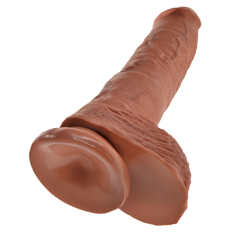 King Cock 10 inch Balls Tan
