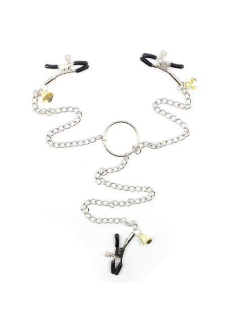  Nipple Clamps and Clit Clamps with Chain Metal