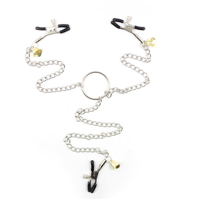  Nipple Clamps and Clit Clamps with Chain Metal