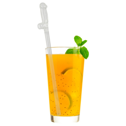 Glass Drinking Straw Willy x 4
