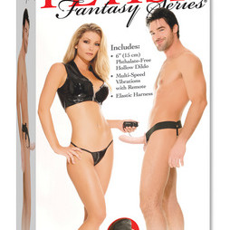 Fetish Fantasy Series For Him or Her Vibrating Hollow Strap-On - Flesh