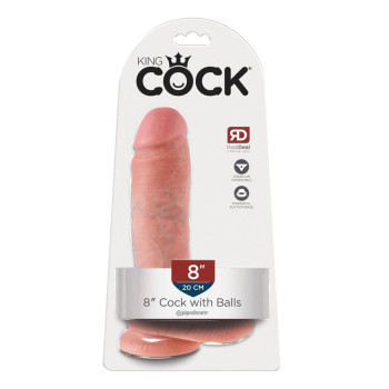 King Cock  8" Cock with Balls - Flesh