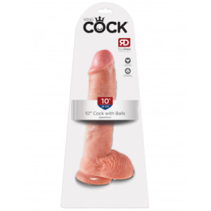 King Cock  10" Cock with Balls - Flesh