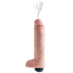 King Cock 10" Squirting Cock w/ Balls - Flesh