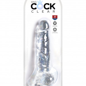 King Cock Clear 8" Cock with Balls