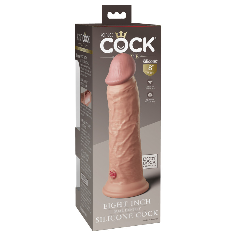 8" Dual Density Silicone Cock