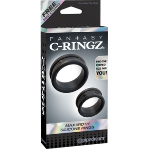 Fantasy C-Ringz Max-Width Silicone Rings - Black