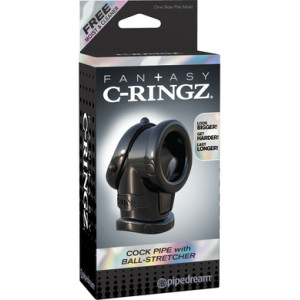 Fantasy C-Ringz Cock Pipe With Ball-Stretcher - Black