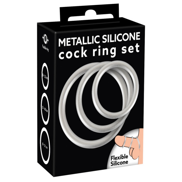 Metallic Silicone Cock ring se