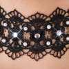 Embroidered Choker+Rhinestones