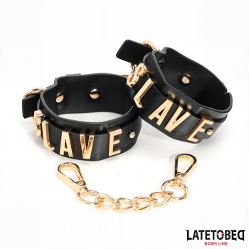  SLAVE Handcuff with Golden Chain