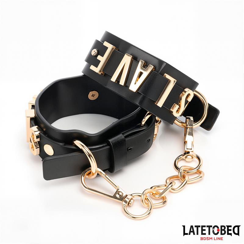  SLAVE Handcuff with Golden Chain