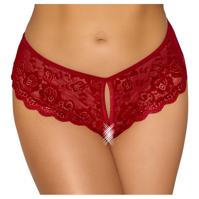 Crotchless panty red