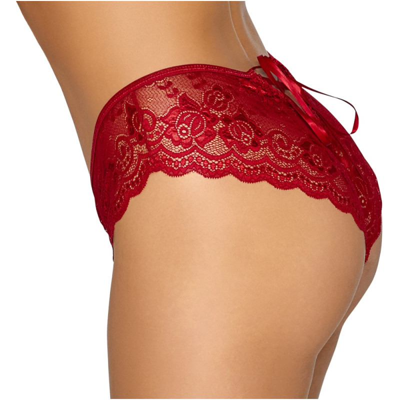 Crotchless panty red