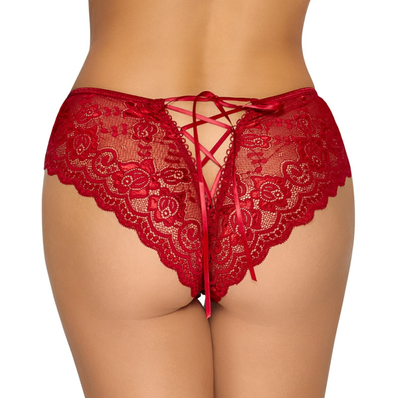 Crotchless panty red