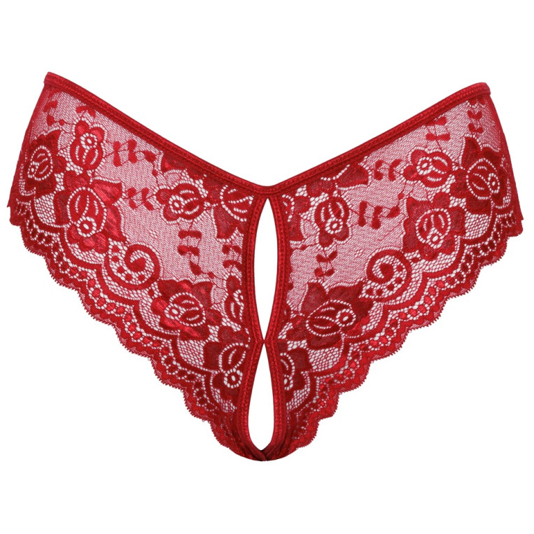 Crotchless panty red