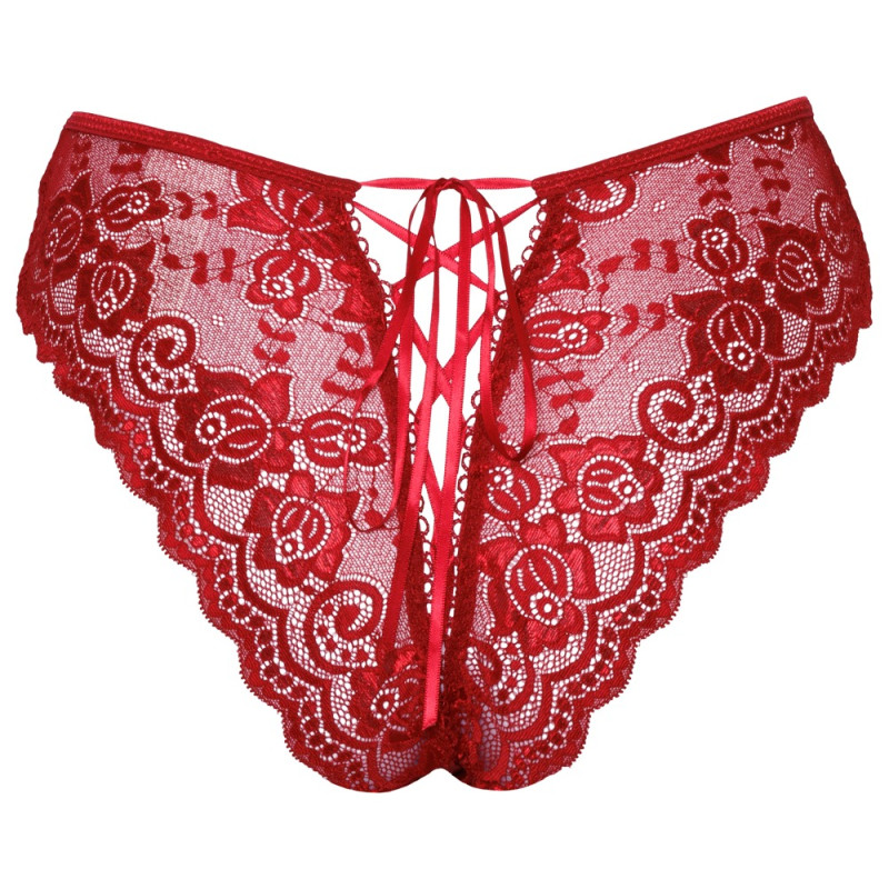 Crotchless panty red
