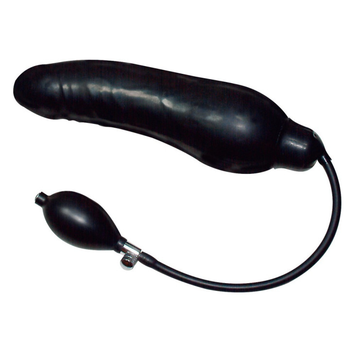 Infl. Dildo Black Latex Balloo