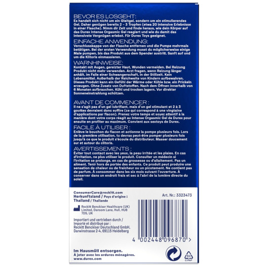 Durex Gel Intense Orgasmic10ml