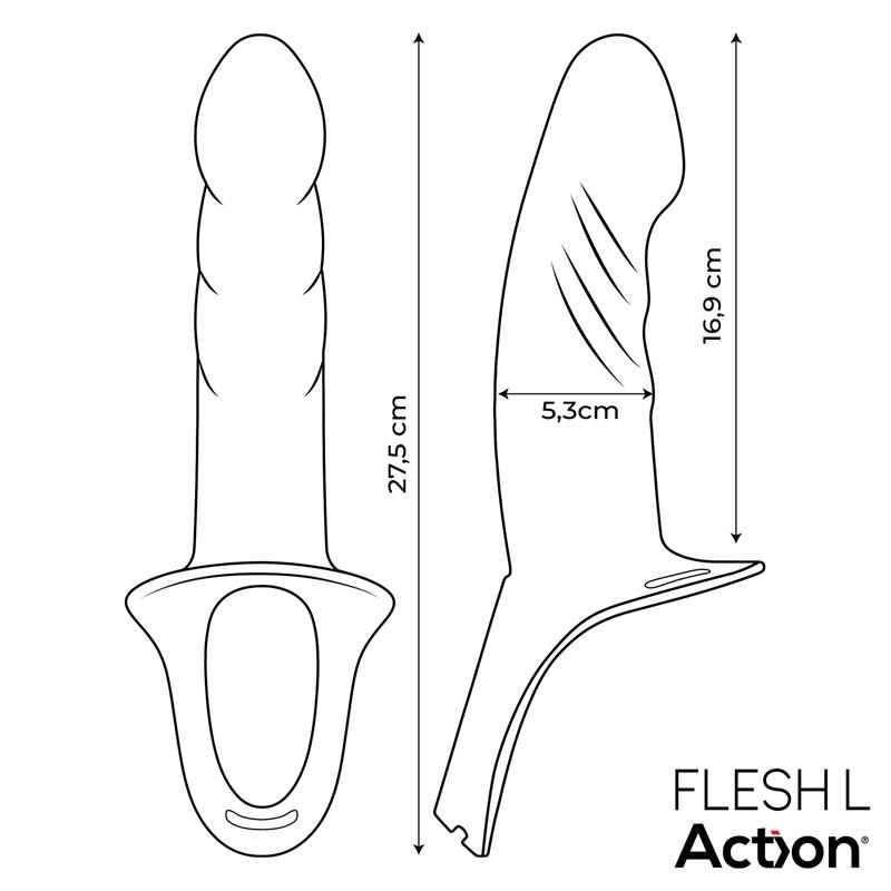  Strap-On with Hollow Dildo Premium Silicone Size L Flesh