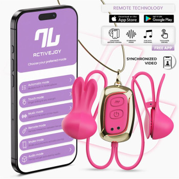  Tickly Nipple Clamps ith Vibration. Remote and Necklace with App