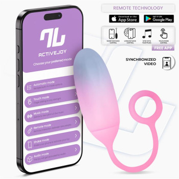  Vibrating Egg Double Layer Silicone with APP Blue/Pink