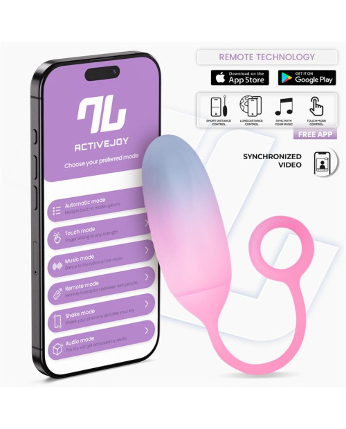  Vibrating Egg Double Layer Silicone with APP Blue/Pink