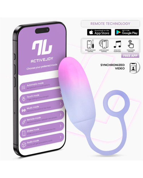  Vibrating Egg Double Layer Silicone with APP Pink/Blue