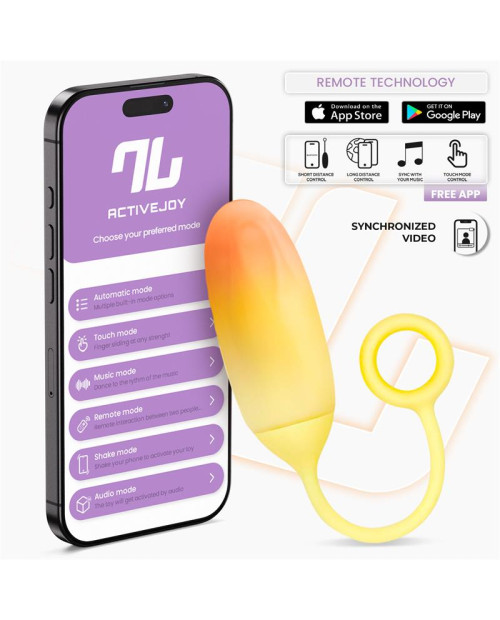 Vibrating Egg Double Layer Silicone with APP Yellow/Orange
