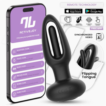  Zack Anal Plug with Flipping Tongue and Vibration with App